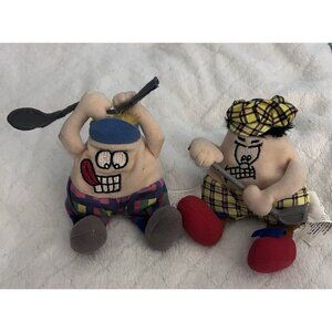 Lot of 2 Angry Golfer Stuffed Silly Slammers Sports Bean Bag Plush Doll McDuff